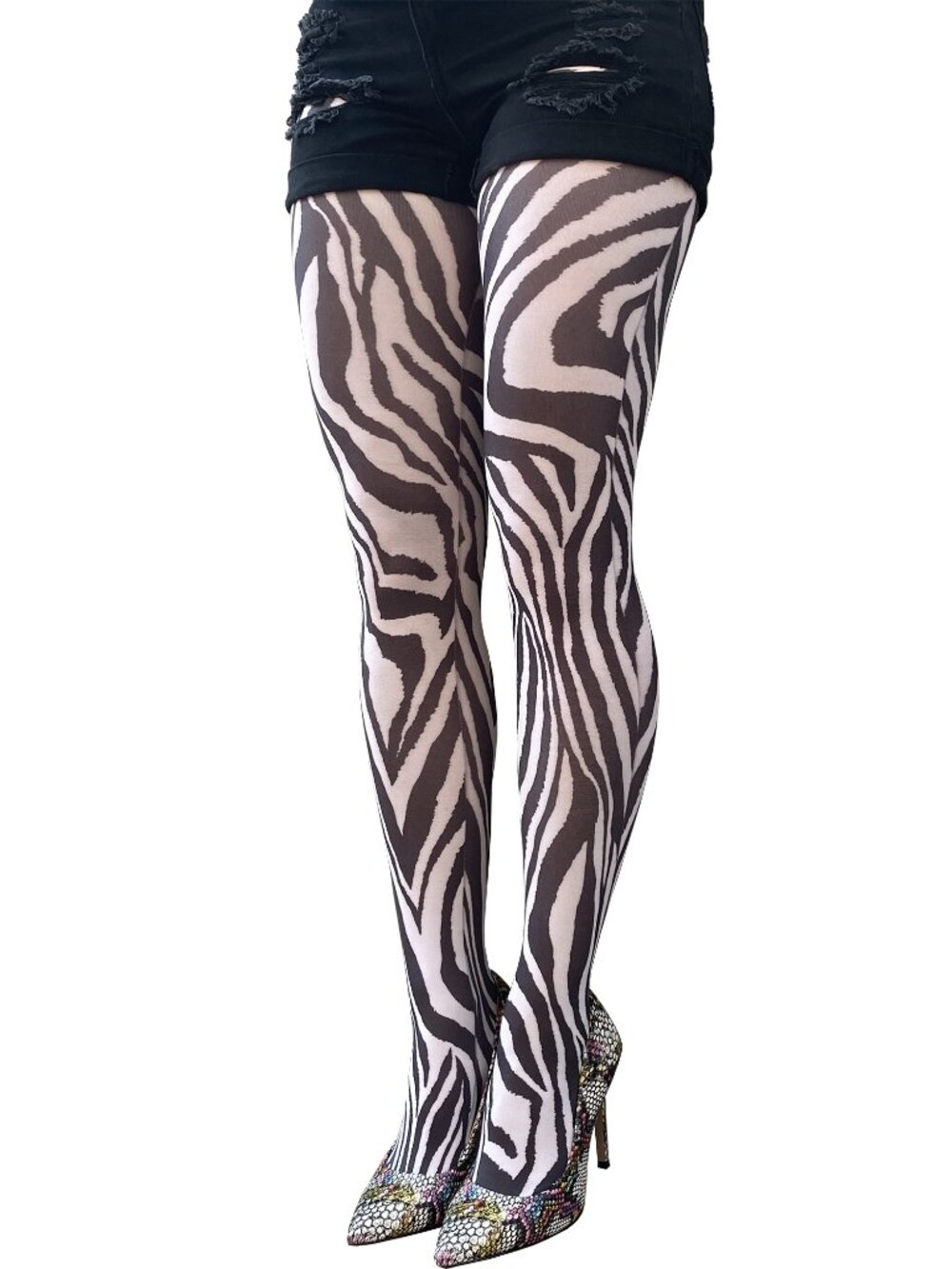 White Zebra Tights for Women